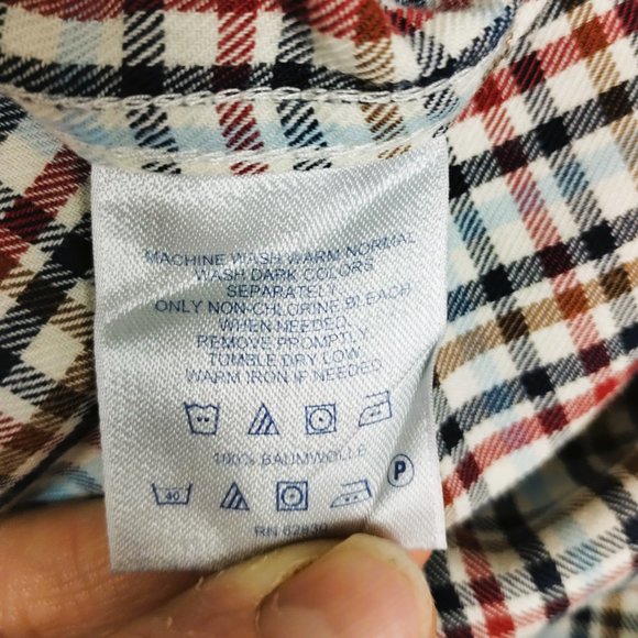 Lands' End Men's Long Sleeve Casual Button Down Plaid Big Tall 18 1/2 - 37 - Picture 10 of 15